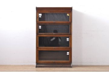 アンティーク家具　ウォールナット材　落ち着いた色合いがクラシカルなお部屋に馴染みやすいスタッキングブックケース(本箱、収納棚、戸棚、キャビネット、飾り棚、陳列棚)(R-065915)
