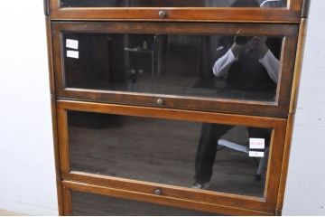 アンティーク家具　ウォールナット材　落ち着いた色合いがクラシカルなお部屋に馴染みやすいスタッキングブックケース(本箱、収納棚、戸棚、キャビネット、飾り棚、陳列棚)(R-065915)