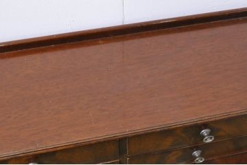 イギリスアンティーク　ウォールナット材　優美な脚のデザインが目を惹くレザートップデスク(本革、レディースデスク、コンソールテーブル、机、ワークデスク、在宅用、在宅ワーク用、英国)(R-065923)