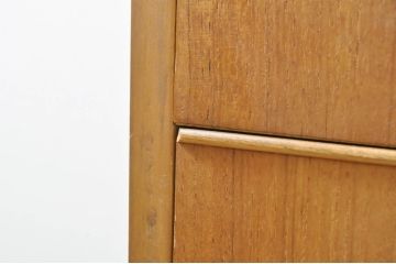イギリスビンテージ　チーク材　大振りの丸い取っ手が可愛らしいチェスト(引き出し、サイドチェスト、洋服タンス、ヴィンテージ、英国)(R-065926)