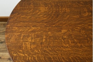 イギリスアンティーク　オーク材　ラウンド型のデザインが上品なモンクスベンチ　(R-065930)