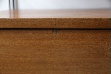 イギリスビンテージ　Staples & Co.Ltd(ステイプルズ)　robert heal(ロバート・ヒールズ)デザイン　温もり感じるチーク材と無骨な鉄製フレームの組み合わせがかっこいいウォールユニットキャビネット(オープンシェルフ、収納棚、戸棚、オープンラック、ヴィンテージ、英国)(R-065931)