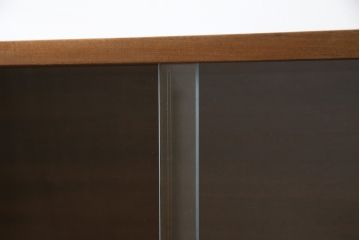 イギリスビンテージ　Staples & Co.Ltd(ステイプルズ)　robert heal(ロバート・ヒールズ)デザイン　温もり感じるチーク材と無骨な鉄製フレームの組み合わせがかっこいいウォールユニットキャビネット(オープンシェルフ、収納棚、戸棚、オープンラック、ヴィンテージ、英国)(R-065931)