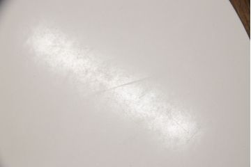 ビンテージ家具　チーク材とメラミン天板の色合わせがお洒落なスチール脚コーヒーテーブル(カフェテーブル、サイドテーブル、ラウンドテーブル、ヴィンテージ)(R-065933)