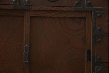 和製アンティーク　美品!!　前面欅(ケヤキ)材　会津地方　小振りなサイズが取り入れやすい帳場箪笥(時代箪笥、収納タンス、小箪笥、引き出し)(R-065938)