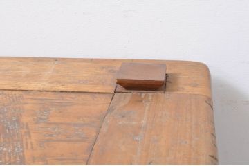 中古　民芸家具　チーク材　素朴なデザインが味わい深いセンターテーブル(ローテーブル、リビングテーブル)(R-065946)