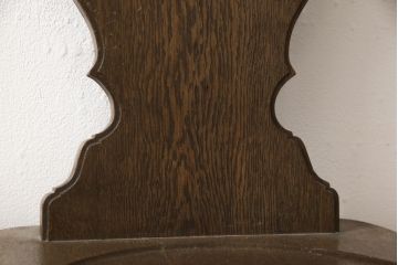 中古　美品　横浜クラシック家具　ノックオンウッド(knockonwood)　Hand Made　コロニアルシリーズ　背板のデザインが目を惹くチェア2脚セット(ダイニングチェア、板座チェア)(定価2脚で約10万円)(R-065949)