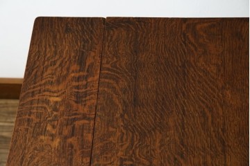 イギリスアンティーク　オーク材　両面引き出し付きのバタフライサイドテーブル　(R-065953)