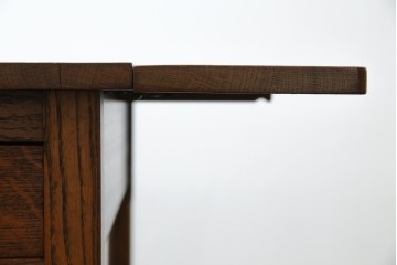 イギリスアンティーク　オーク材　両面引き出し付きのバタフライサイドテーブル　(R-065953)