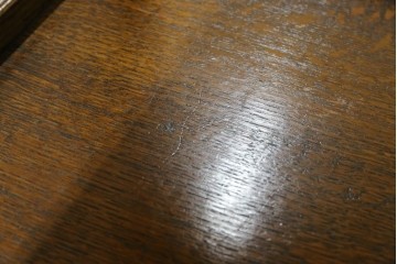 イギリスアンティーク　オーク材　両面引き出し付きのバタフライサイドテーブル　(R-065953)