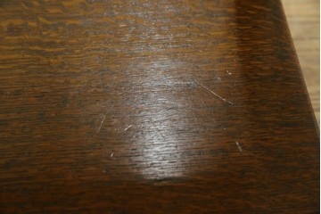 イギリスアンティーク　オーク材　両面引き出し付きのバタフライサイドテーブル　(R-065953)