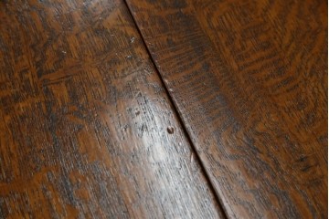 イギリスアンティーク　オーク材　両面引き出し付きのバタフライサイドテーブル　(R-065953)