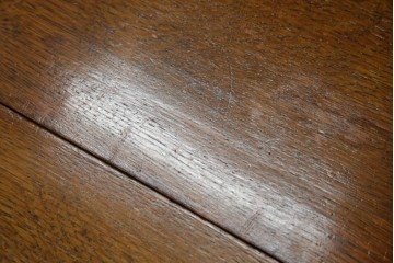 イギリスアンティーク　オーク材　両面引き出し付きのバタフライサイドテーブル　(R-065953)