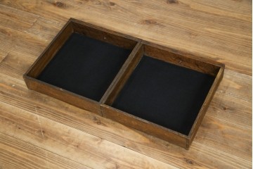 イギリスアンティーク　オーク材　両面引き出し付きのバタフライサイドテーブル　(R-065953)