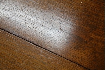 イギリスアンティーク　オーク材　両面引き出し付きのバタフライサイドテーブル　(R-065953)