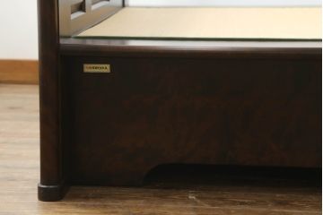 中古　北海道民芸家具　希少な絶版品!　シックなフレームと畳のコンビが和モダンな雰囲気を高める畳ベッド(セミダブル、たたみ)(R-065955)