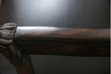 中古　MAITLAND SMITH(メートランドスミス)　ライオンヘッドのモチーフがクラシカルな雰囲気を高めるアームチェア(サロンチェア、ダイニングチェア、ワークチェア)(R-065963)