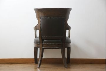 中古　MAITLAND SMITH(メートランドスミス)　ライオンヘッドのモチーフがクラシカルな雰囲気を高めるアームチェア(サロンチェア、ダイニングチェア、ワークチェア)(R-065963)