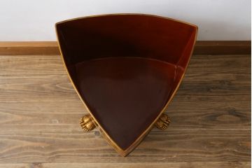 中古　MAITLAND SMITH(メートランドスミス)　HAND PAINTED　繊細な職人技が光るハンドペイントが魅力のマガジンラック(本立て、収納ボックス、くず入れ、ゴミ箱、鉢カバー)(R-065964)