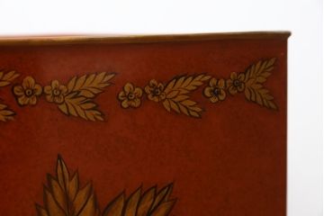 中古　MAITLAND SMITH(メートランドスミス)　HAND PAINTED　繊細な職人技が光るハンドペイントが魅力のマガジンラック(本立て、収納ボックス、くず入れ、ゴミ箱、鉢カバー)(R-065964)