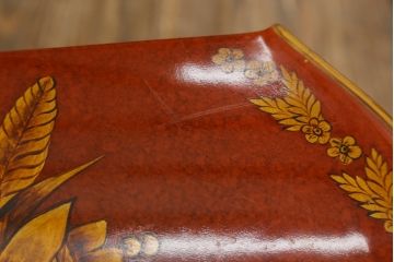 中古　MAITLAND SMITH(メートランドスミス)　HAND PAINTED　繊細な職人技が光るハンドペイントが魅力のマガジンラック(本立て、収納ボックス、くず入れ、ゴミ箱、鉢カバー)(R-065964)