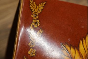 中古　MAITLAND SMITH(メートランドスミス)　HAND PAINTED　繊細な職人技が光るハンドペイントが魅力のマガジンラック(本立て、収納ボックス、くず入れ、ゴミ箱、鉢カバー)(R-065964)
