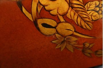 中古　MAITLAND SMITH(メートランドスミス)　HAND PAINTED　繊細な職人技が光るハンドペイントが魅力のマガジンラック(本立て、収納ボックス、くず入れ、ゴミ箱、鉢カバー)(R-065964)