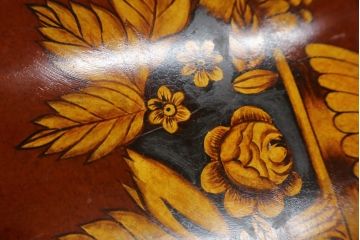 中古　MAITLAND SMITH(メートランドスミス)　HAND PAINTED　繊細な職人技が光るハンドペイントが魅力のマガジンラック(本立て、収納ボックス、くず入れ、ゴミ箱、鉢カバー)(R-065964)