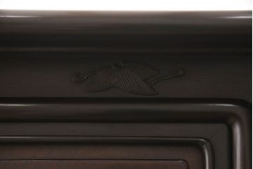 和製ビンテージ　国産　唐木指物　総紫檀(シタン)材　総漆塗り　上品な佇まいが魅力の茶棚(茶箪笥、飾り棚、違い棚、戸棚、ヴィンテージ)(R-065971)