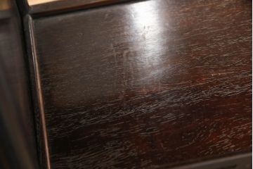 和製ビンテージ　国産　唐木指物　総紫檀(シタン)材　総漆塗り　上品な佇まいが魅力の茶棚(茶箪笥、飾り棚、違い棚、戸棚、ヴィンテージ)(R-065971)