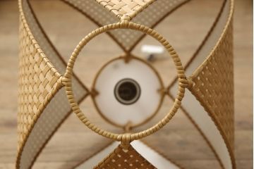 和製ビンテージ　希少な廃盤品　YAMAGIWA(ヤマギワ)　近藤昭作　竹のあかり　優しい明かりで和モダンな空間を演出する竹あんどんの天井照明(行灯、行燈、吊り下げ照明、ペンダントライト、シェード、電笠、ヴィンテージ)(R-065980)