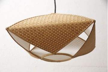 和製ビンテージ　希少な廃盤品　YAMAGIWA(ヤマギワ)　近藤昭作　竹のあかり　和モダンスタイルやナチュラルテイストの空間づくりにおすすめ!!竹あんどんの天井照明(行灯、行燈、吊り下げ照明、ペンダントライト、シェード、電笠、ヴィンテージ)(R-065981)