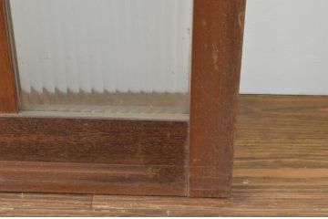 アンティーク建具　レトロなモールガラス入りの幅狭ガラス戸4枚セット(引き戸)(R-065988)
