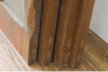 アンティーク建具　レトロなモールガラス入りの幅狭ガラス戸4枚セット(引き戸)(R-065988)