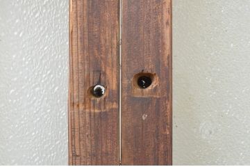アンティーク建具　ダイヤガラス入り　古き良き時代の趣を感じる幅狭玄関戸2枚セット(引き戸、ガラス戸、格子戸)(R-065990)