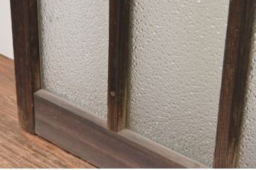 アンティーク建具　大正ロマンな雰囲気漂うデザインが魅力のガラス窓2枚セット(引き戸、ガラス戸)(R-065991)