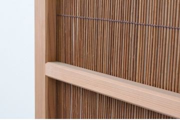 レトロ建具　昭和レトロ　涼しげな和の空間づくりにおすすめな夏戸2枚セット(簾戸、御簾戸、簀戸、葭戸、夏障子、引き戸)(R-065992)