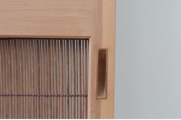 レトロ建具　昭和レトロ　涼しげな和の空間づくりにおすすめな夏戸2枚セット(簾戸、御簾戸、簀戸、葭戸、夏障子、引き戸)(R-065992)