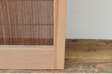 レトロ建具　昭和レトロ　涼しげな和の空間づくりにおすすめな夏戸2枚セット(簾戸、御簾戸、簀戸、葭戸、夏障子、引き戸)(R-065992)
