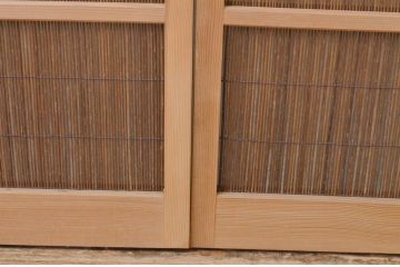 レトロ建具　昭和レトロ　涼しげな和の空間づくりにおすすめな夏戸2枚セット(簾戸、御簾戸、簀戸、葭戸、夏障子、引き戸)(R-065992)
