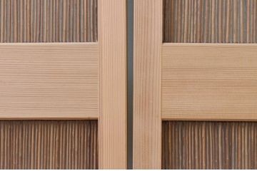 レトロ建具　昭和レトロ　涼しげな和の空間づくりにおすすめな夏戸2枚セット(簾戸、御簾戸、簀戸、葭戸、夏障子、引き戸)(R-065992)