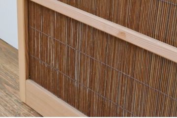 レトロ建具　昭和レトロ　涼しげな和の空間づくりにおすすめな夏戸2枚セット(簾戸、御簾戸、簀戸、葭戸、夏障子、引き戸)(R-065992)