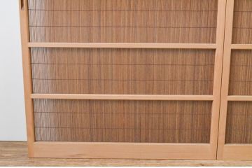レトロ建具　昭和レトロ　涼しげな和の空間づくりにおすすめな夏戸2枚セット(簾戸、御簾戸、簀戸、葭戸、夏障子、引き戸)(R-065993)