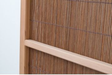 レトロ建具　昭和レトロ　涼しげな和の空間づくりにおすすめな夏戸2枚セット(簾戸、御簾戸、簀戸、葭戸、夏障子、引き戸)(R-065993)