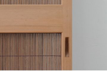 レトロ建具　昭和レトロ　涼しげな和の空間づくりにおすすめな夏戸2枚セット(簾戸、御簾戸、簀戸、葭戸、夏障子、引き戸)(R-065993)