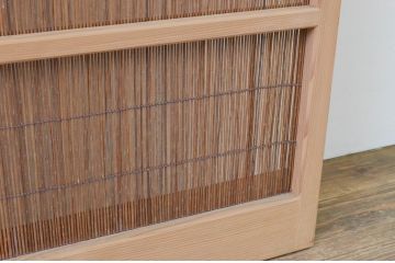 レトロ建具　昭和レトロ　涼しげな和の空間づくりにおすすめな夏戸2枚セット(簾戸、御簾戸、簀戸、葭戸、夏障子、引き戸)(R-065993)