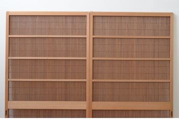 レトロ建具　昭和レトロ　涼しげな和の空間づくりにおすすめな夏戸2枚セット(簾戸、御簾戸、簀戸、葭戸、夏障子、引き戸)(R-065993)