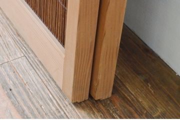 レトロ建具　昭和レトロ　涼しげな和の空間づくりにおすすめな夏戸2枚セット(簾戸、御簾戸、簀戸、葭戸、夏障子、引き戸)(R-065993)