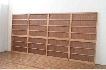 レトロ建具　昭和レトロ　涼しげな和の空間づくりにおすすめな夏戸4枚セット(簾戸、御簾戸、簀戸、葭戸、夏障子、引き戸)(R-065994)