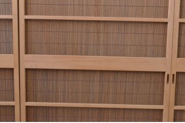レトロ建具　昭和レトロ　涼しげな和の空間づくりにおすすめな夏戸4枚セット(簾戸、御簾戸、簀戸、葭戸、夏障子、引き戸)(R-065994)
